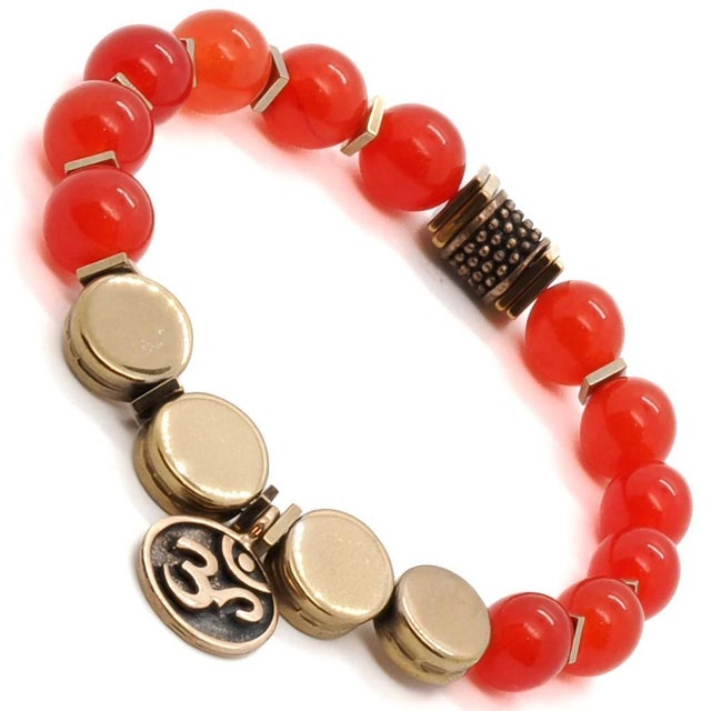 Contemporary Carnelian Yoga Bracelet For Sale - Image 3 of 9