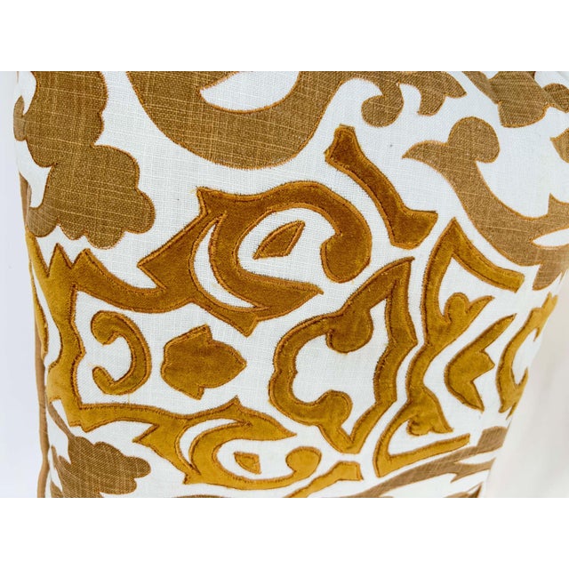 Custom Baroque Moorish Silk Velvet Appliqué Throw Pillow, India, 1980 For Sale - Image 4 of 12