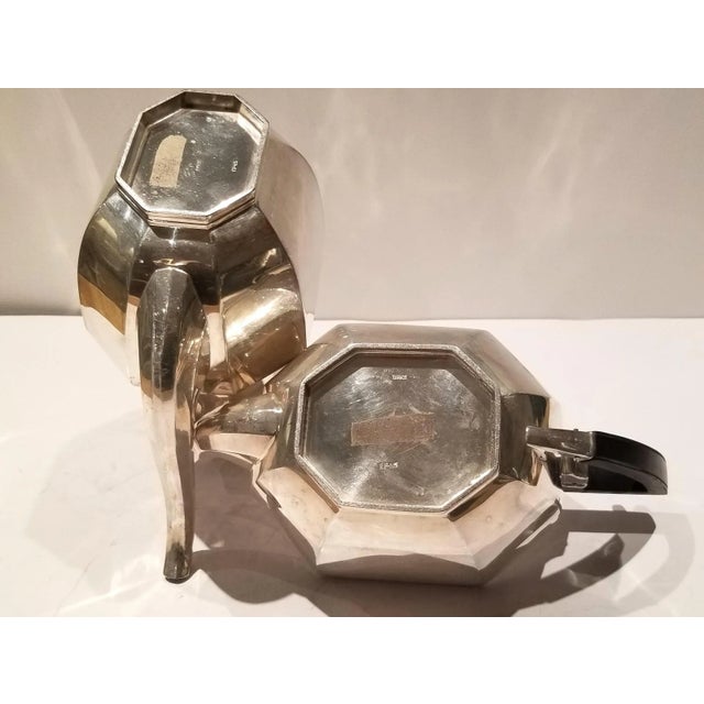 1910s Queen Anne Style Ryrie-Birks Antique Silver Plated Coffee and Tea Set- 4 Pieces For Sale - Image 10 of 11
