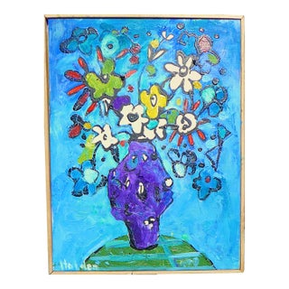 Vase in Turquoise For Sale