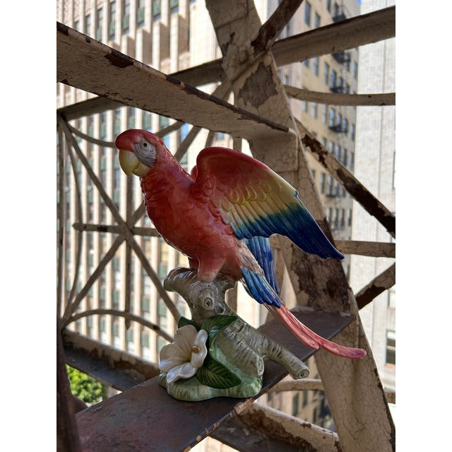 1980's Fitz and Floyd Deco Macaw Parrot Figurine For Sale - Image 9 of 11