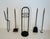 Circa 1970s Fireplace Tools on Stand in Black Lacquered Metal and Brass Design/one For Sale - Image 10 of 12