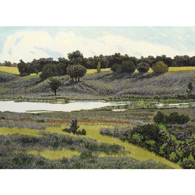 Impressionist Gordon Mortensen "Meadowland" Hand Signed & Numbered Reduction Woodcut, Marsh For Sale - Image 3 of 8