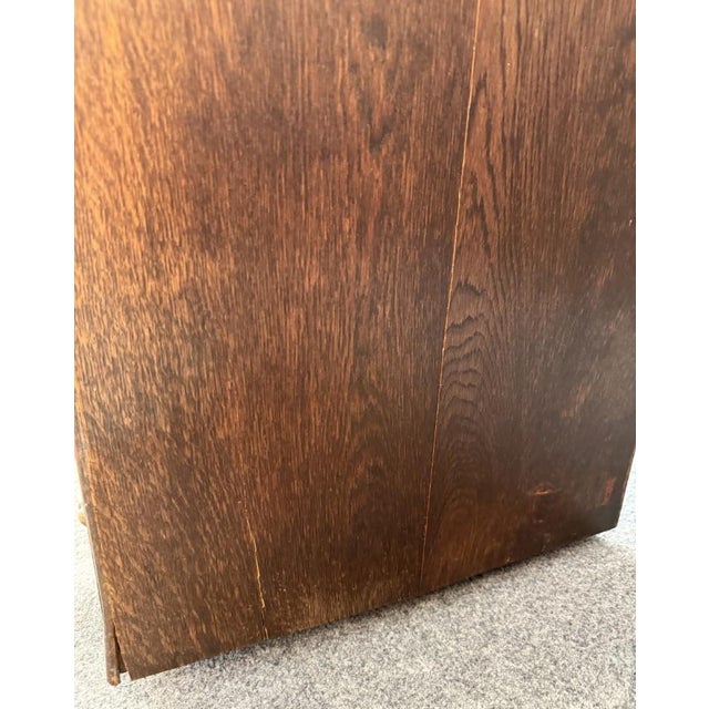 Antique Carved Oak Buffet With Metal Hardware For Sale - Image 18 of 18