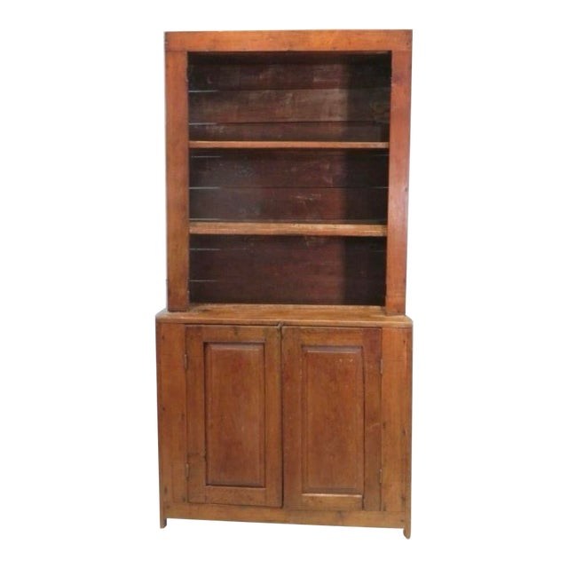 19th Century Walnut Open Step Back Cupboard For Sale