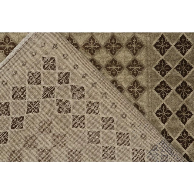 Textile Distressed Vintage Zeki Muren Rug in Beige and Brown Pattern - by Rug & Kilim For Sale - Image 7 of 8