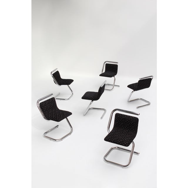 Italian S Anonimo Chrome Chairs in Leopard Velvet, 1970s, Set of 6 For Sale - Image 14 of 18