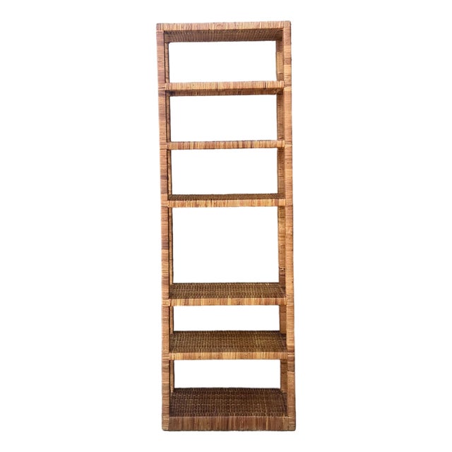 Vintage Wrapped Rattan Etagere For Sale
