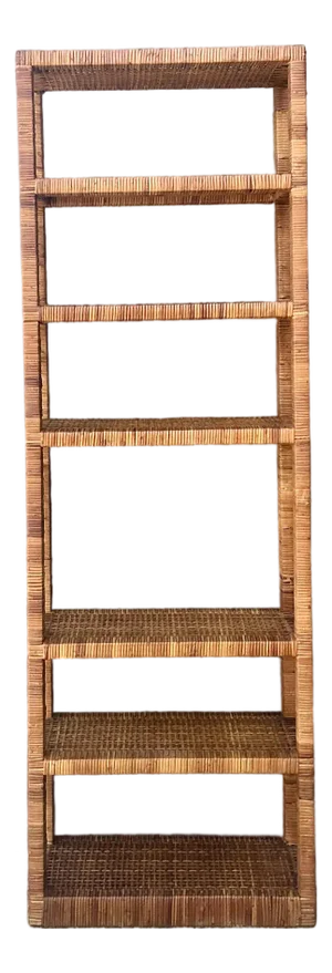 Vintage Wrapped Rattan Etagere