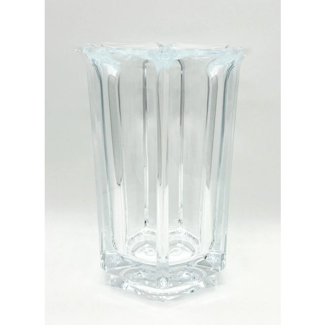 Mid-Century Modern Mid-Century Modern Lucite Hexagon Vase – Clear Acrylic Sculptural Decor For Sale - Image 3 of 10