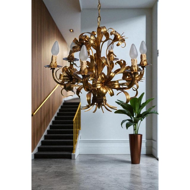 Regency Calla Lily Chandelier by Hans Kögl, 1970s For Sale - Image 6 of 16