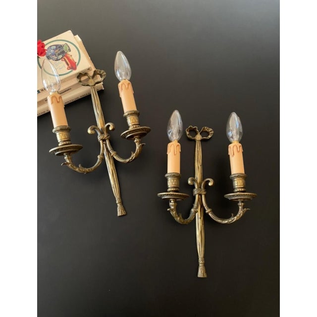 Bronze Wall Lights, 1960s, Set of 2 For Sale - Image 3 of 13