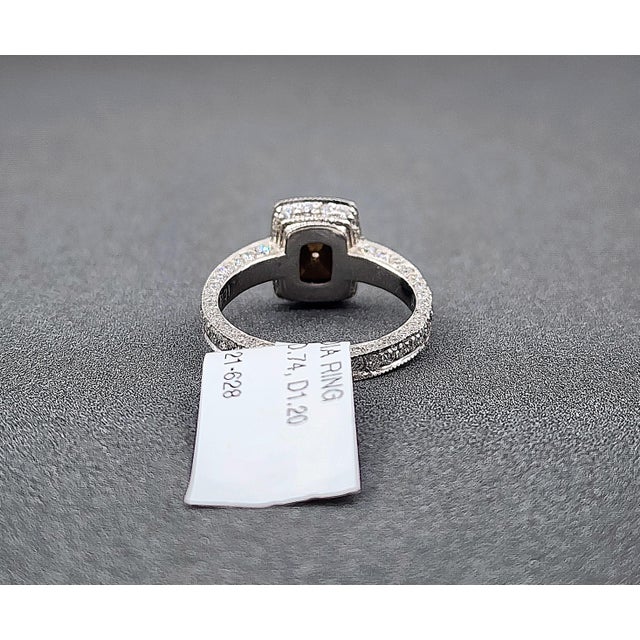 Yellow 0.74 Ct Gia Certified Natural Yellow Diamond Ring Size 5.75 For Sale - Image 8 of 10