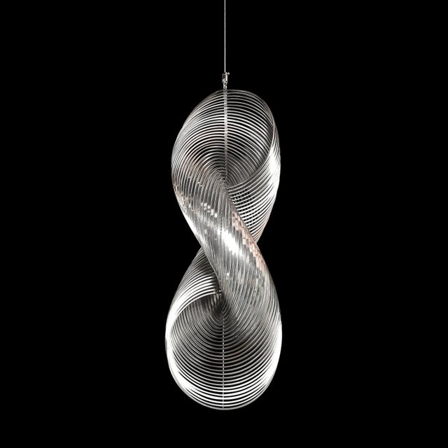 Mid-Century Spiral Stainless Steel Hanging Sculpture 1/100 Signed Erwin Hauer For Sale - Image 16 of 18