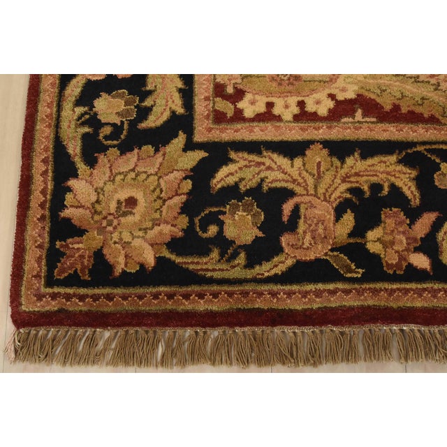 Agra Rug 5’1” X 7′ Red Wool Traditional Hand-Knotted Oriental Carpet For Sale - Image 11 of 14