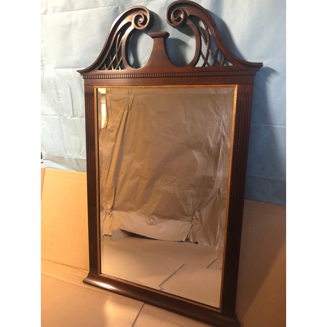 2000 - 2009 Henkle Harris Mahogany Wall Mirror For Sale - Image 5 of 8