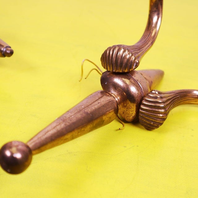 Metal Brass Wall Lamps attributed to Pietro Chiesa, 1950s, Set of 2 For Sale - Image 7 of 14