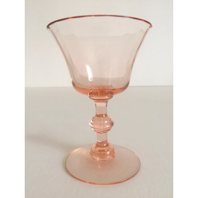 Vintage Blush Pink Wine Glasses Set of 6 Chairish