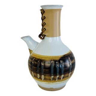 1960s Gordon & Jane Martz of Marshall Studios Leather Wrapped Carafe For Sale