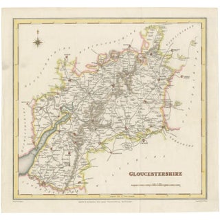 Map of Gloucestershire by Samuel Lewis, 1844 For Sale