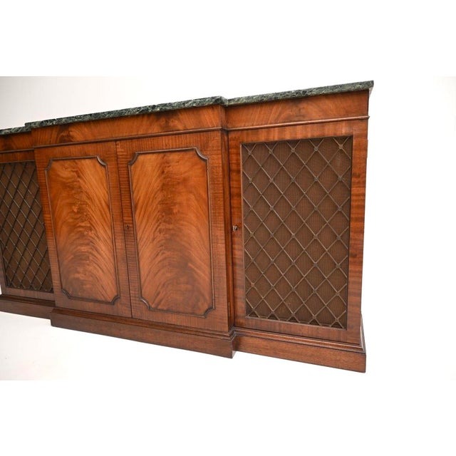 Antique Marble Top Grill Front Sideboard, 1930 For Sale - Image 10 of 11