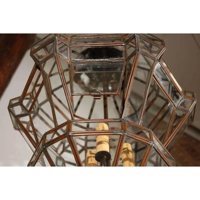 Vintage Moroccan Moorish Diamond-Form Clear Glass Pendant Lantern, 1980s For Sale - Image 9 of 14