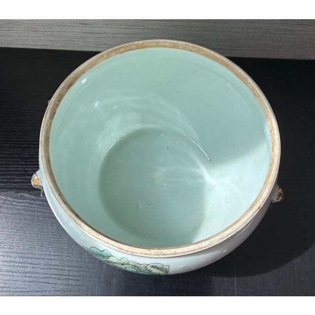 Early 20th C. Chinese Famille Rose Porcelain Lidded Jar/ Pot With Calligraphy For Sale - Image 9 of 12