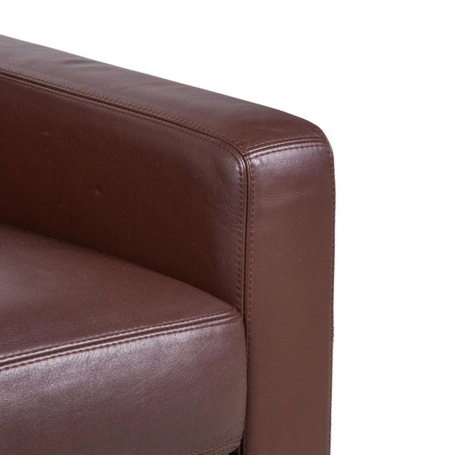 Animal Skin Conseta Leather Three-Seater and Armchair in Brown Coffee Mahogany with Headrest by COR, Set of 2 For Sale - Image 7 of 18