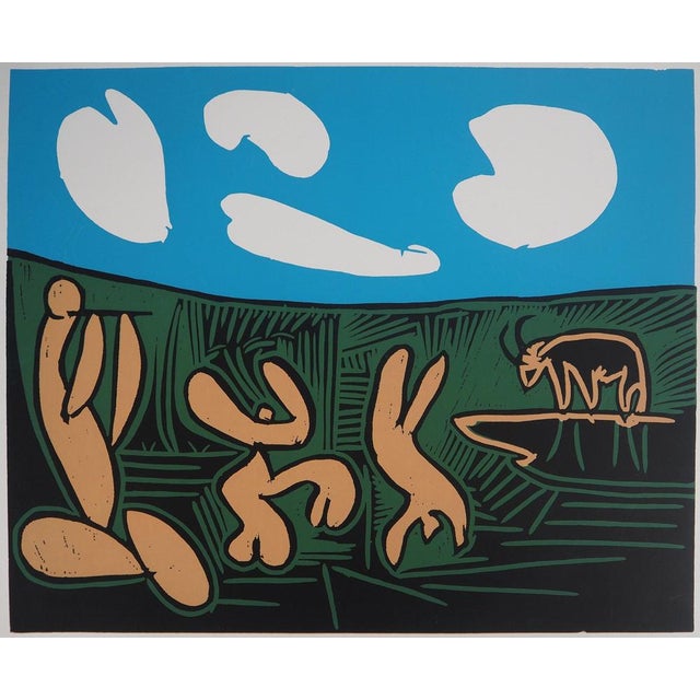Pablo Picasso (1881-1973) (after) Bacchanal, Dancers and Bull Color linocut On wove paper, 37 x 32 cm (approx. 15 x 13...