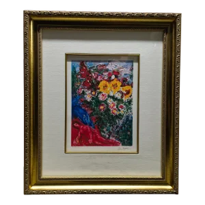 Marc Chagall "Les Soucis" Framed Giclee With Facsimile Signature