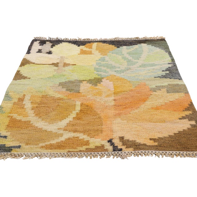 Mid-Century Modern Ingegerd Silow Swedish Rollakan Rug, 02'08 X 04'01 For Sale - Image 3 of 11