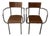 Vintage Chrome and Wood Armchairs, Set of 2 For Sale