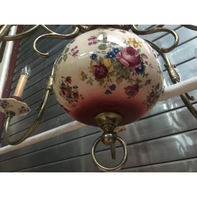 Large 12-Light Ceramic Chandelier, 1950s For Sale - Image 12 of 18