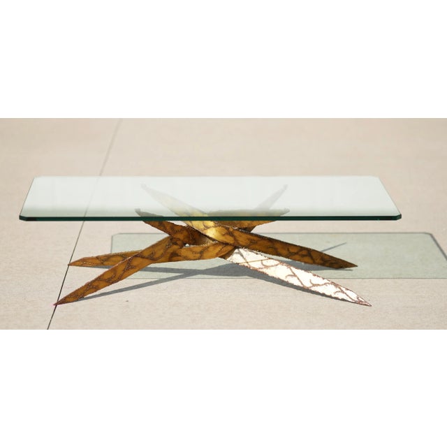 This 1960s torch cut steel coffee table base is unmistakably designed and produced by Silas Seandel. Unsigned as far as I...