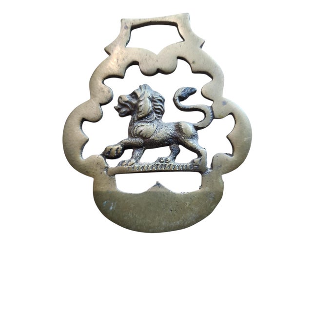 Eight Piece Collection Antique Brass Horse Medallions For Sale - Image 4 of 4