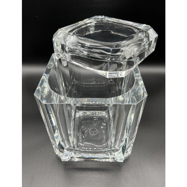 1990's Acrylic Regal Ice Bucket by Grainware and Us Acrylic Tongs