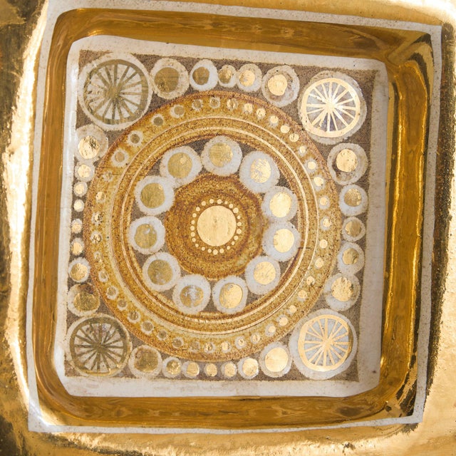 Gold French Gilt Ceramic Tray by Georges Pelletier, 1970s For Sale - Image 8 of 9
