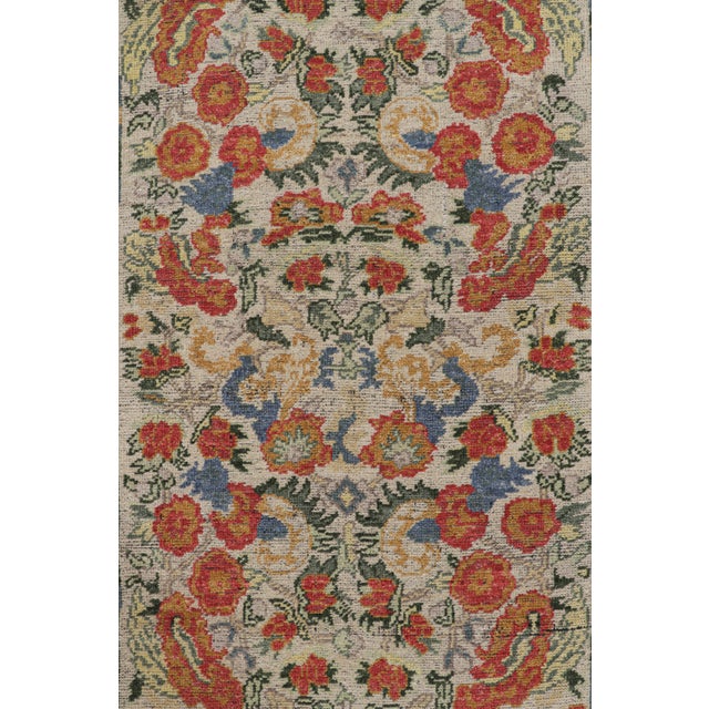 Contemporary Rug & Kilim’s Classic Style Runner Rug in White With Floral Patterns For Sale - Image 3 of 8