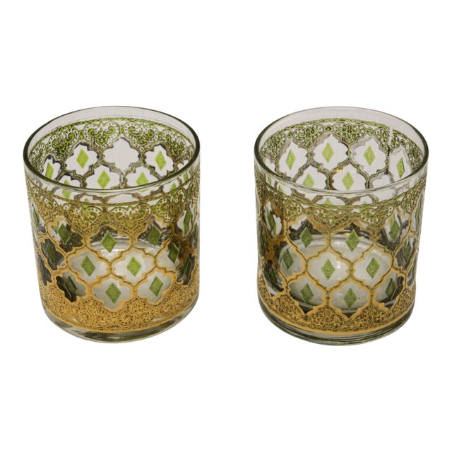 Vintage Set of Old Fashioned Valencia by Culver With 22-Karat Gold For Sale