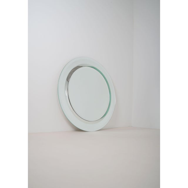 Large Vintage Mirror with Double Facet Edge, 1970s For Sale - Image 9 of 9