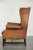 1990s Sheepskin Wing Armchair in Warm Cognac Color For Sale - Image 5 of 13