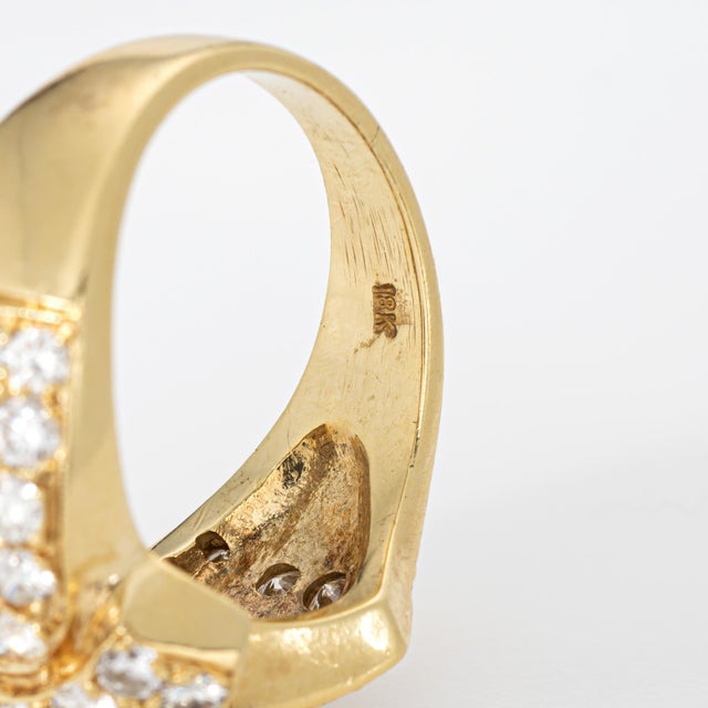 Metal 3.50ct Diamond Band 80s Vintage Ring Sz 7.75 18k Yellow Gold Fine Jewelry For Sale - Image 7 of 7