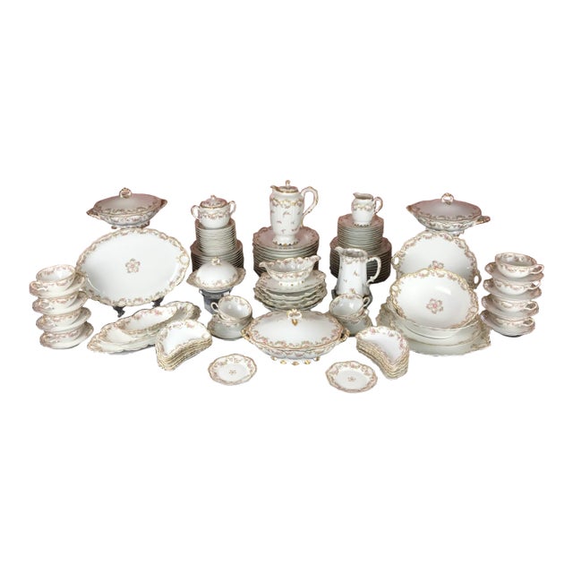 Antique Haviland Limoges Schleiger 270 Dinnerware Set - Service for 12, 107 PCS For Sale