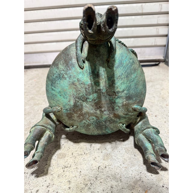 Bronze Antique Bronze Censer Incense Burner Lucky Money Frog Karako Chinese Asian For Sale - Image 8 of 13
