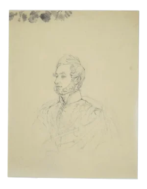 Ernest Rouart, Portrait of Man, Pencil Drawing, Late 19th Century