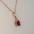 Metal Madagascar Ruby Pendant With Natural Diamonds in Solid 14k Gold – Round 4.5mm For Sale - Image 7 of 8