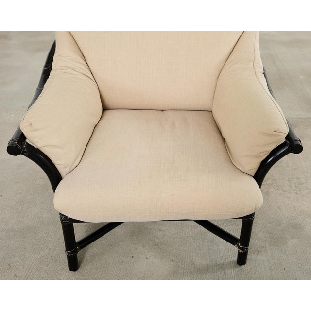 McGuire Organic Modern Lacquered Rattan Lounge Chair For Sale - Image 9 of 17