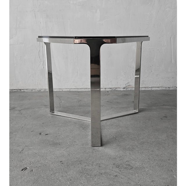 Donghia Donghia Kravet Forma Table in Polished Chrome and Smoked Glass - 6 Available For Sale - Image 4 of 16