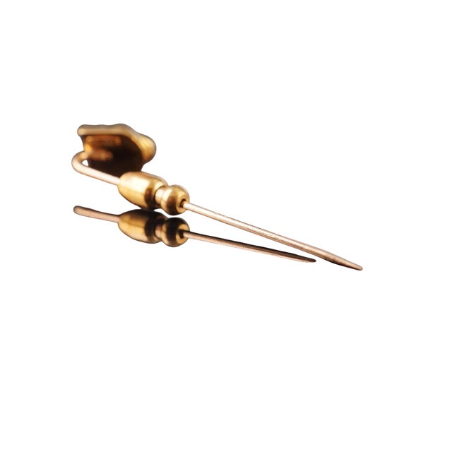Gold 18k Yellow Gold Italian Theater Mask Stick Pin Vintage Unisex Lapel Pin For Sale - Image 8 of 8