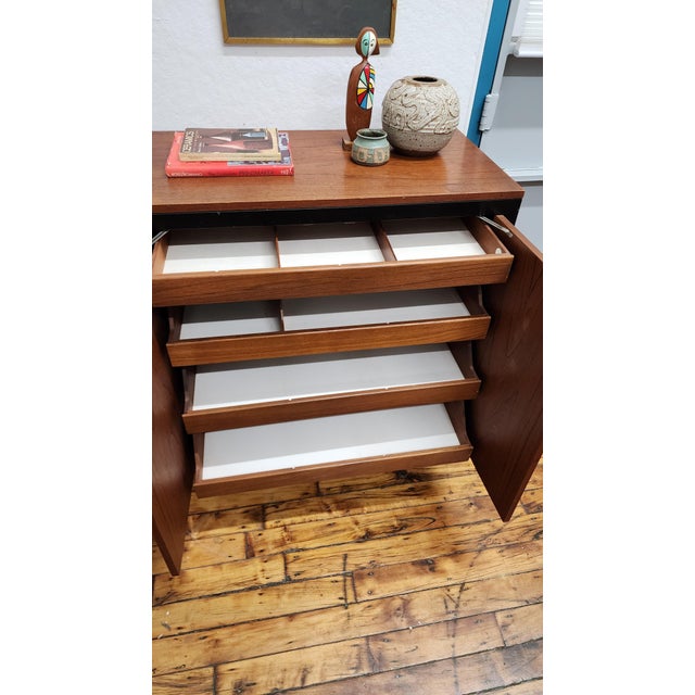 Mid-Century Modern Rare Black Frame Teak Cabinet by George Nelson for Herman Miller For Sale - Image 3 of 12